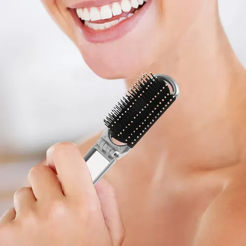 2 Piezas Cepillo De Cabello Portátil Y Plegable Con Espejo