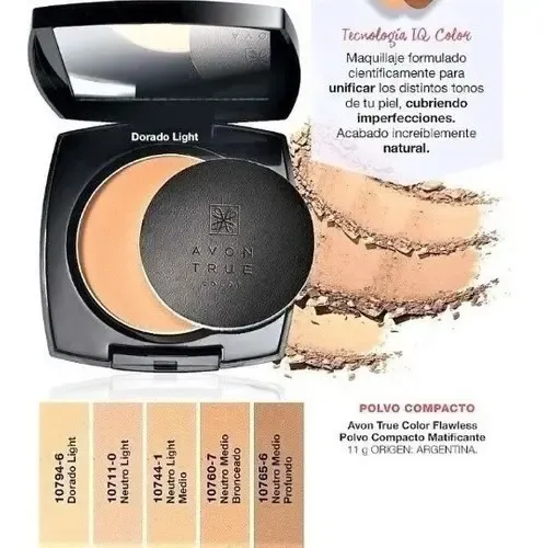 Avon True Maquillaje En Polvo Compacto Ideal Face Flawless Tono DORADO LIGHT