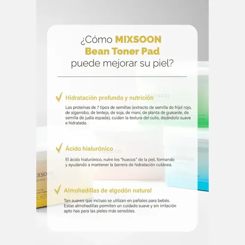 Mixsoon Bean Toner Pad, Pads De Tónico Nutritivos X70u