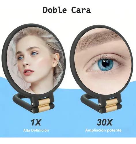 Maquillaje Portátil De Mano Con Aumento 30x Doble Z
