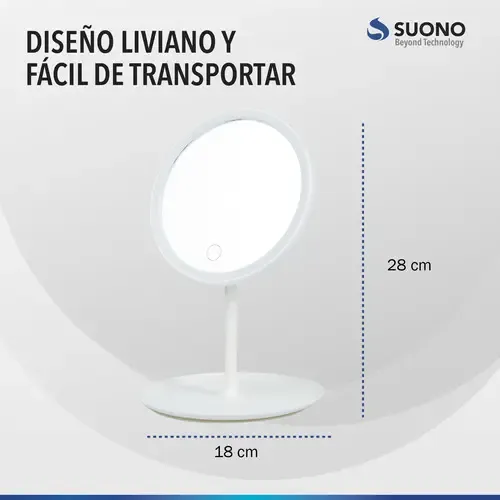 Espejo Maquillaje Luz Led Touch Usb Regulable Color Rosa Color Del Marco Rosa