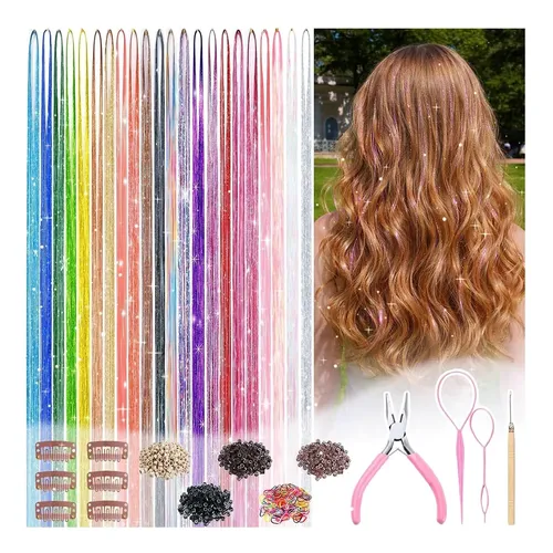 Kit De Purpurina Para Cabello 22 Colores Rootoo 48” Con