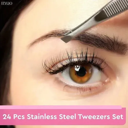 Juego De Pinzas De Acero Inoxidable De 12 Piezas Para Cejas