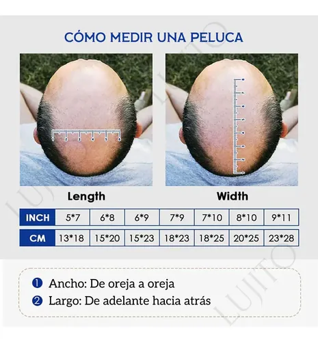Prótesis Capilar Cabello 100% Humano 1b Natural Con Canas
