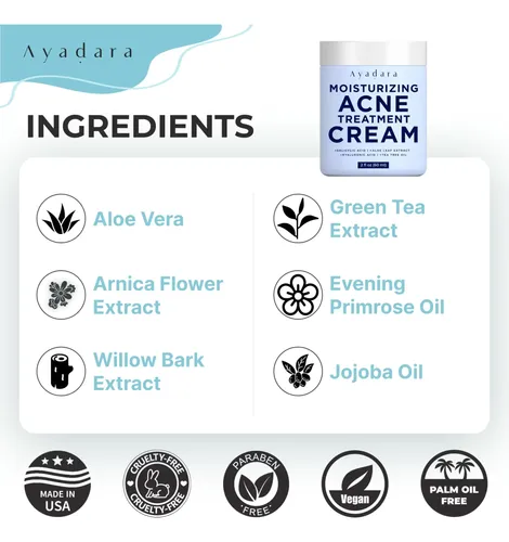Crema Hidratante Para El Tratamiento Del Acné Ayadara Con Ác