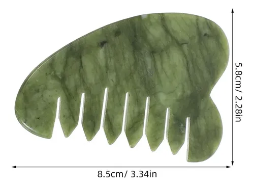 2 Cepillos Gua Sha Piedras Masaje Cabello Jade