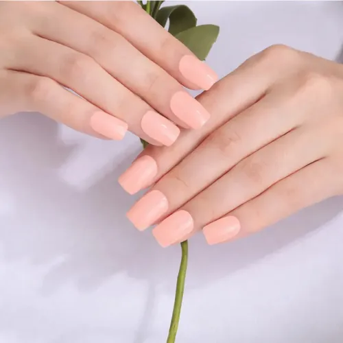 Tiras De Uñas de Gel Premium 22u Autoadhesivas – No Necesitan Lámpara Uv – Rosa Durazno Claro