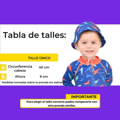 Malla Enterito Body + Gorro Piluso Niño Filtro Uv Agua Safit