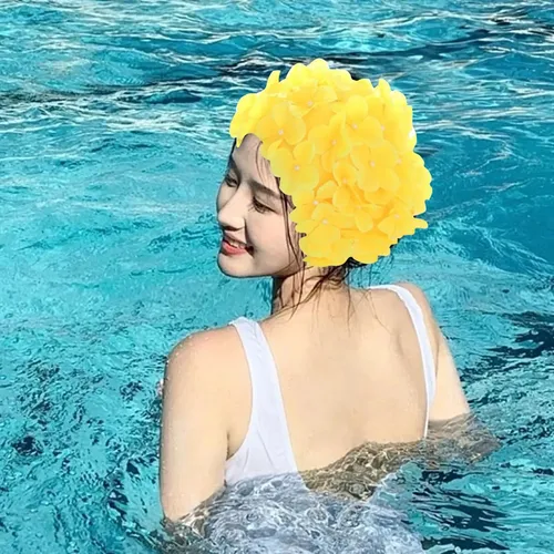 Gorro De Baño De Flores Gorros De Baño Suaves Amarillo