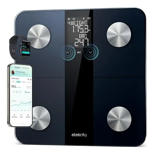 Báscula Digital Etekcity Efs-c651-kus Negra Con Bluetooth Y Grasa Corporal