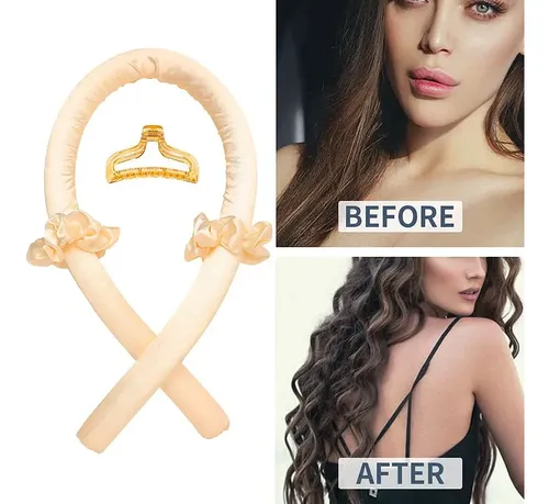 Rulos Sin Calor Cinta Seda Amarilla Para Ondas Suaves