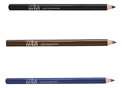 Delineador Ojos Negro Marron Azul Setx3 Avon Color Trend
