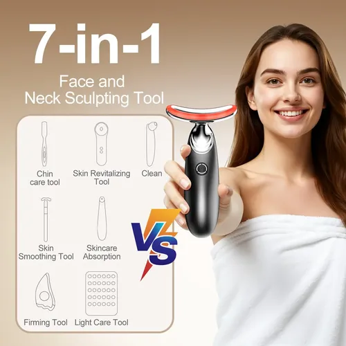 Masajeador Facial Neatlt Con Luz Roja Y Rodillo De Jade 7 En