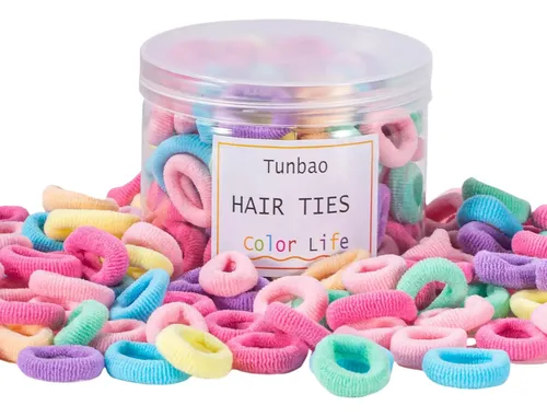 Gomas Para El Pelo Tunbao 100 Uds 2cm Colores Surtidos