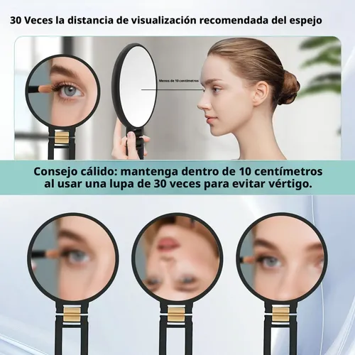 Espejo De Maquillaje Doble Cara 30x Aumento Portatil