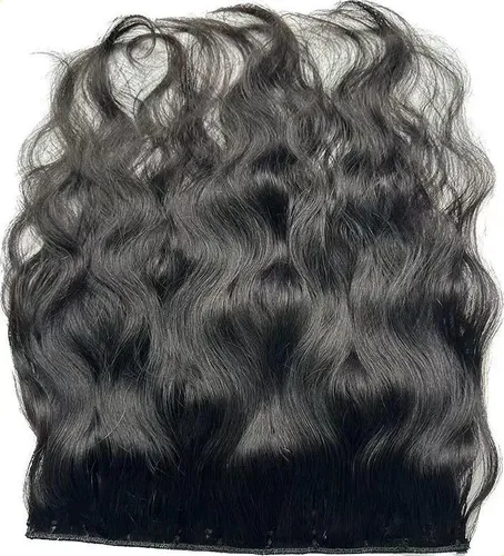 /. Aplica Tictac, Cabello Humano Ondulado Negro, 40 Cm, .