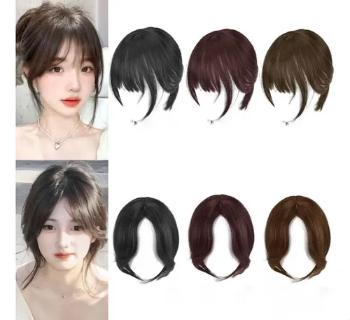 Extensiones De Cabello Con Flequillo Francés 3d Realista