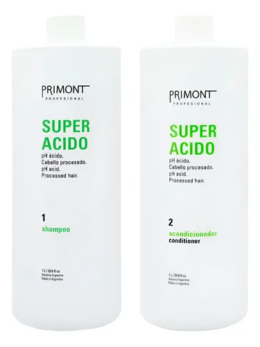 Primont Super Ácido Kit Shampoo + Acondicionador Pelo 1l