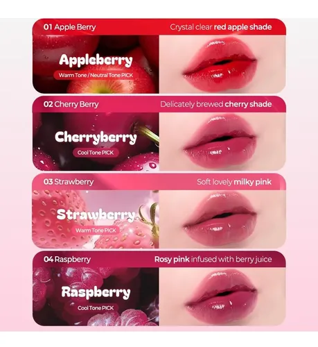 Tinte Labial Corea Berrisom Jelly Tattoo Raspberry 3.8 G