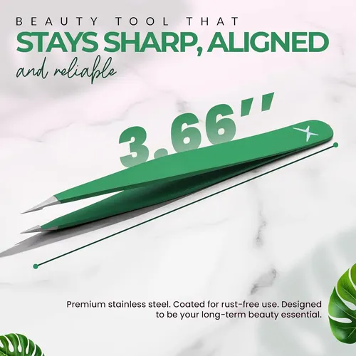 Pinza Profesional Precisión Metal Verde Mate Para Cejas