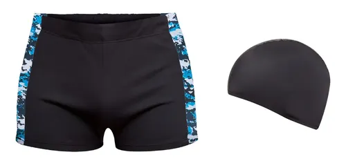 Short Natacion Hombre Resistente Cloro Repele Agua Y Gorro