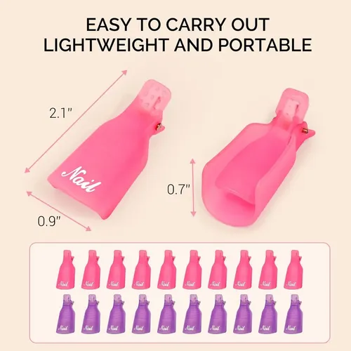 Clips Para Quitar Esmalte De Uñas Melodysusie 20 Pcs Rosa