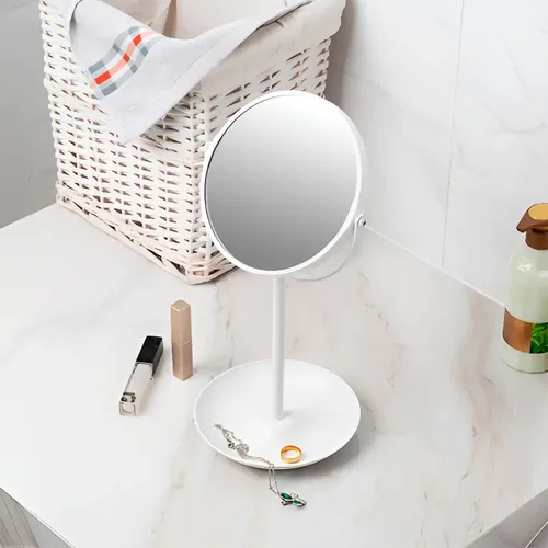 Espejo De Mesa Y Baño Redondo Doble Faz 36×16 C/ Aumento