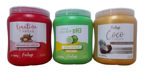 Baño De Crema Keratina + Extra Acido + Coco X 1000g X 6/uni