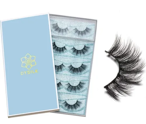 Pestañas Postizas Dysilk 5 Pares Mink 15mm Volumen Natural