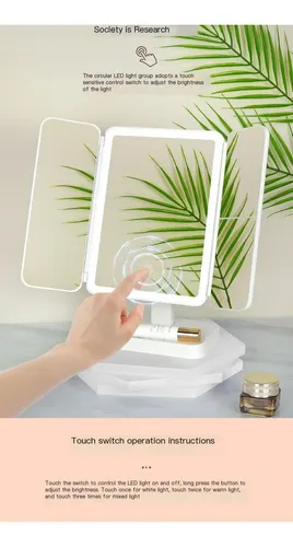 Espejo De Maquillaje Con Luz Led[u]