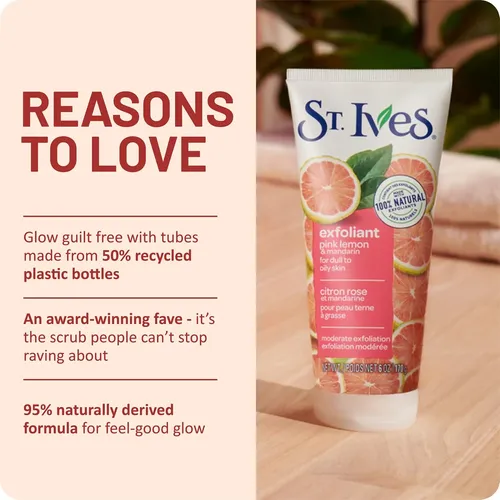 Exfoliante Facial St. Ives, Limón Rosa Y Mandarina, 6 Onzas