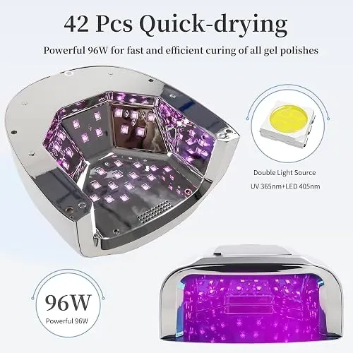 Cabina De Uñas Bomoqing Gld-001 Inalambrica Uv Led 96w
