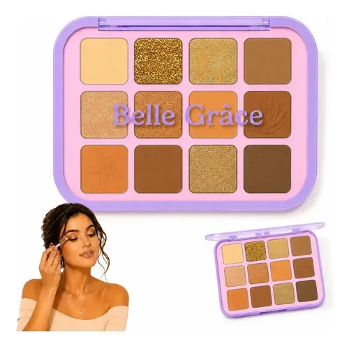 Paleta Tono 01 Sombras De Ojos 12 Colores Mate Brillante Maquillaje Rostro Veoquiero