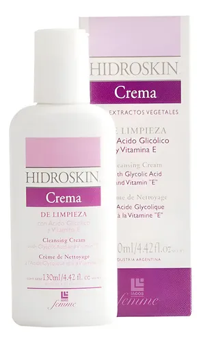 Hidroskin Crema Limpieza Acido Glicolico 130ml Lagos Tipo De Piel Seca O Mixta