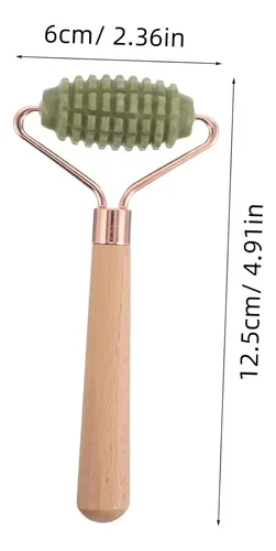 Rodillo Facial De Jade Verde Portátil Para Masaje Y Relax