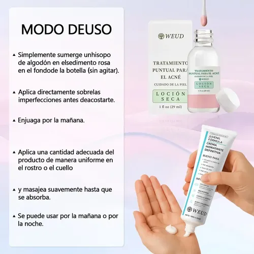 Facial Crema Hidratante 100g + Acné Loción Secante 29ml
