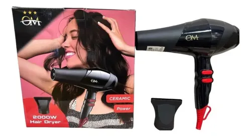 Secador De Pelo Profesional 2000w Frio Calor Color Negro