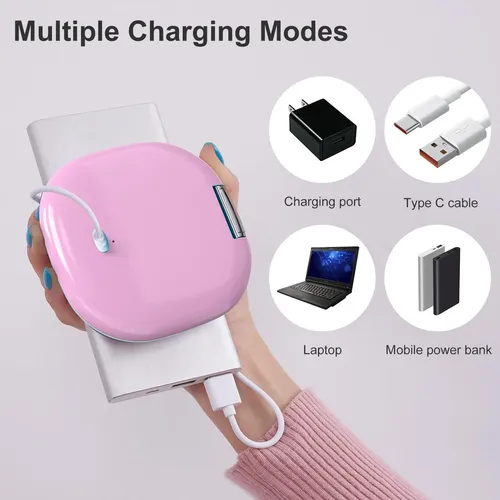Espejo De Bolsillo Con Luz Mocado 10cm Recargable Morado