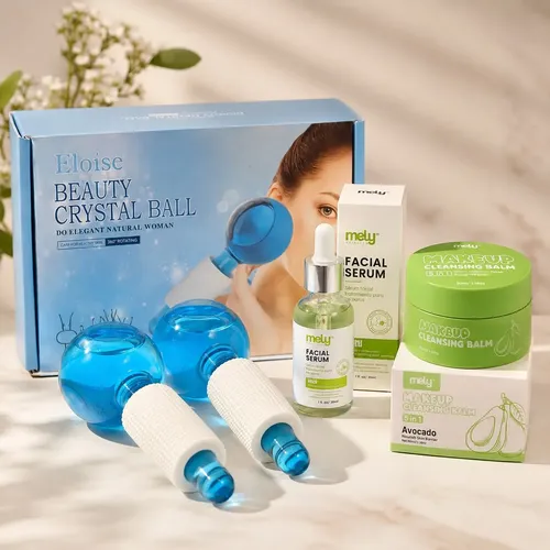 Kit Skincare Esferas Ice Serum Facial Bálsamo Desmaquilante