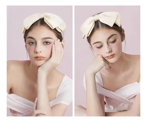 Diademas Con Lazo Negro Y Crema, Accesorios Elegantes +
