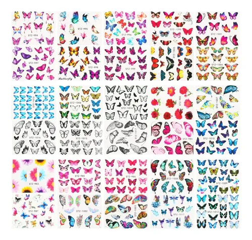 Pegatinas Para Uñas Press On Mariposa 30 Piezas