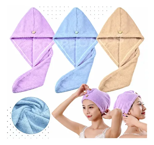 Gorro Toalla Turbante Microfibra Seca Pelo Rápido Animales