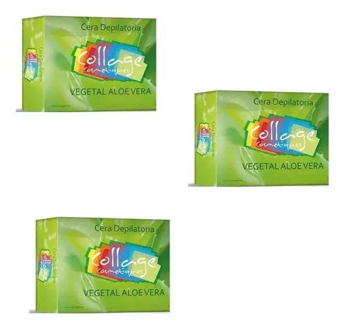 Cera Aloe Vera Depilatoria Profesional Collage 900gr X 3u