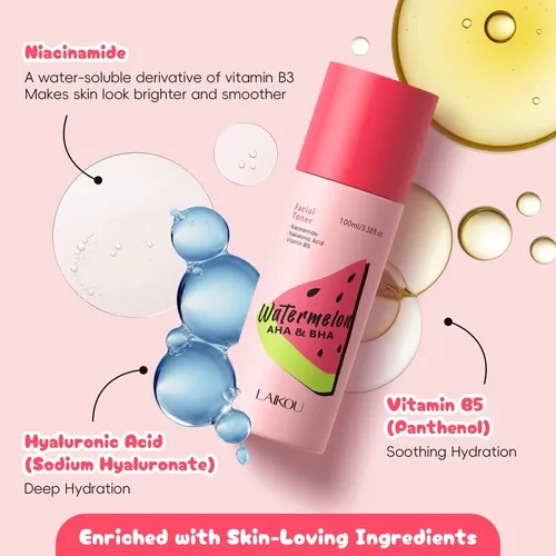 Tónico Facial Laikou Watermelon Aha Bha 100ml Normal Día/noche