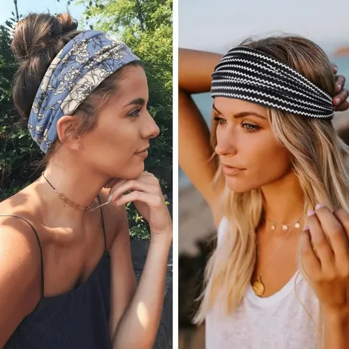 Bandanas Anchas De Mujer Huachi Boho 6 Uds