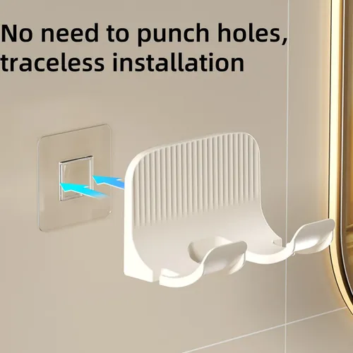 Secador De Pelo Gentle No Punch Para Baño, Montaje En Pared Blanco
