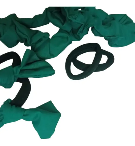 Combo Accesorios Para El Pelo Escolar Moda Nenas Color Verde