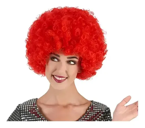 Peluca Super Afro Ondulado Enfiestados Cotillón
