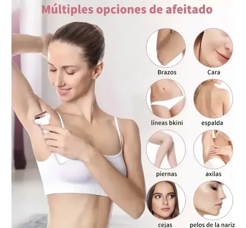 Depiladora Rasuradora 4 En 1 Lady Shaver Facial Corporal Usb Color Blanco