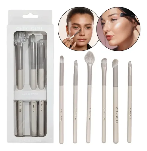 Set De 3 Brochas Para Difuminar Makeup Brush City Girl